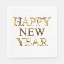 Faux Guld Typography Gott nytt år Napkins