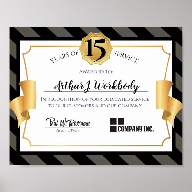 Faux guld - universell årsdag för anställda poster (Framsidan)