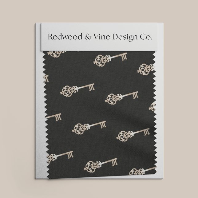 Faux Guld Vintage Nyckel Mönster Tyg (Skapare uppladdad)