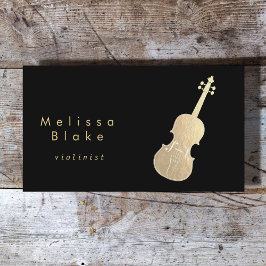 faux guld violin på svart affärskort visitkort