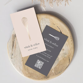 Faux Guld Whisk | Bageri | Chef | Kategori QR för Visitkort