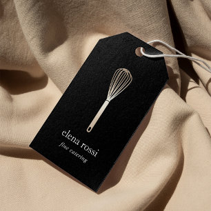 Faux Guld Whisk Märkre för Chef Catering Bakery Presentetikett