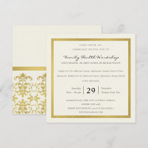 FAUX GULD WHITE DAMASK CLASSIC WORKSHOP EVENT INBJUDNINGAR