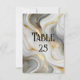 Faux Guld White Grått MarLED Bröllop Bordsnummer
