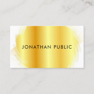 Faux Guld White Modern Elegant - minimalistisk mal Visitkort