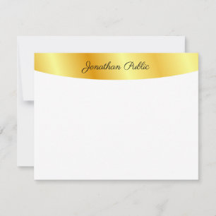 Faux Guld White Personlig Elegant Handskriftlig Anteckningskort