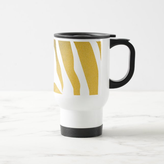 Faux Guld Zebra tryck Rand Mönster Resemugg (Höger)