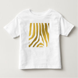 Faux Guld Zebra tryck Rand Mönster T Shirt
