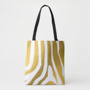 Faux Guld Zebra tryck Rand Mönster Tygkasse