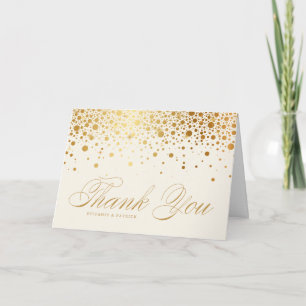 Faux guldfeta konfetti Dots Ivory Bröllop Tack Kort