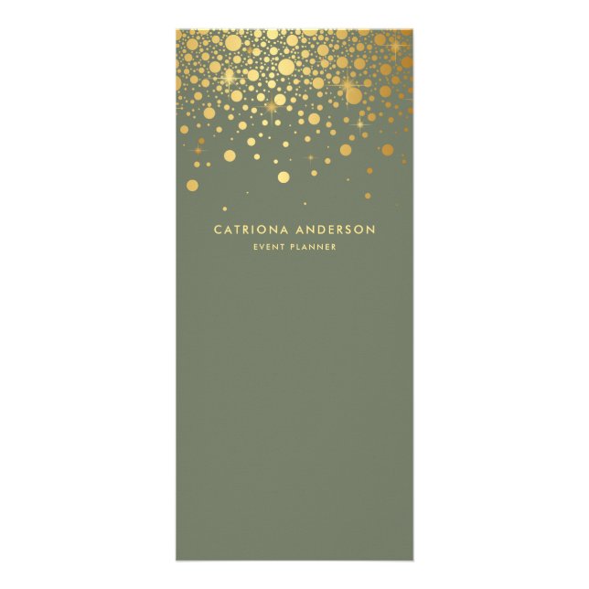 Faux guldfeta konfetti Dots Taupe-Grönten Reklamkort (Framsidan)