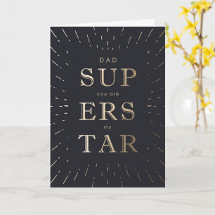 Faux guldfoil Pappa är Superstar Fars dag Kort