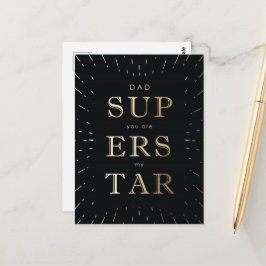 Faux guldfoil Pappa är Superstar Fars dag Vykort