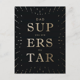 Faux guldfoil Pappa är Superstar Fars dag Vykort