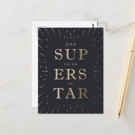 Faux guldfoil Pappa är Superstar Fars dag Vykort