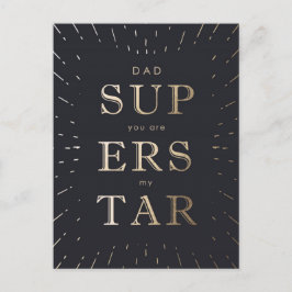 Faux guldfoil Pappa är Superstar Fars dag Vykort