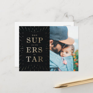 Faux guldfoil Pappa är Superstar Fars dag Vykort