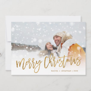 Faux guldfoil Photo Overlay God jul-platta Julkort