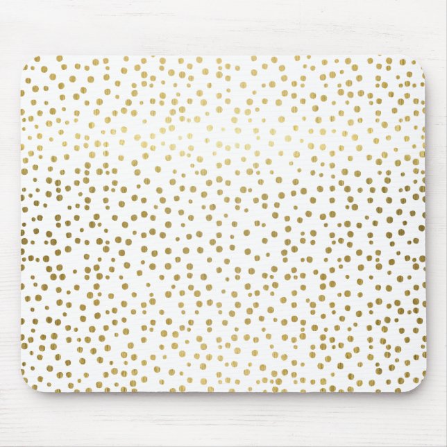 Faux guldfolkonfetti Polka dots Mönster Musmatta (Framsidan)