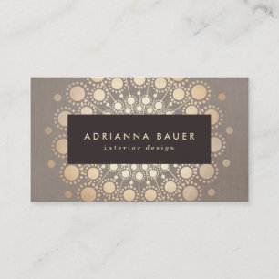 Faux guldgolv Circles Insida Designer Taupe Visitkort