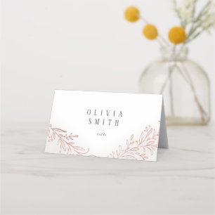 Faux gyldad ro guld botaniska elegant bröllop placeringskort