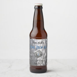 Faux Hammered Metall Beer Label Ölflaska Etikett