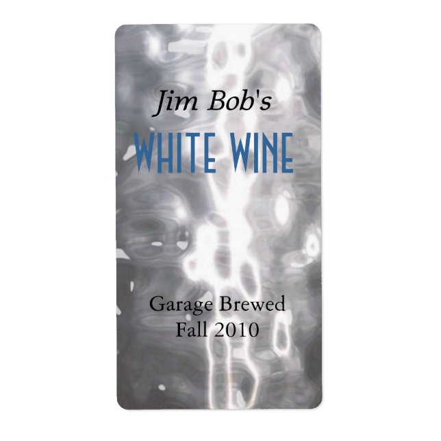 Faux Hammered Metall Home Made Vin-etiketter Fraktsedel (Framsidan)