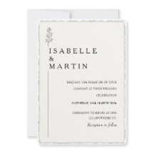 Faux Hand Torn-skript Foto Deckled Kant Bröllop