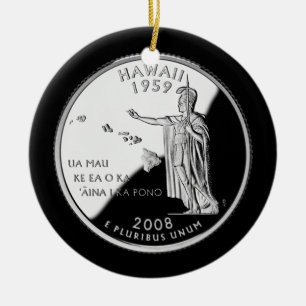 Faux Hawaii State Quarter Julgransprydnad Keramik