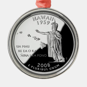 Faux Hawaii State Quarter Julgransprydnad Metall