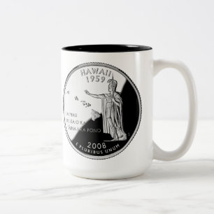 Faux Hawaii State Quarter Två-Tonad Mugg