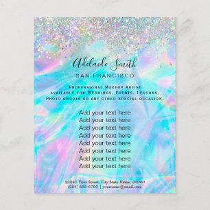 FAUX holografisk iriserande och falskt glitter Flygblad