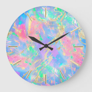 FAUX-holografisk opal Stor Klocka