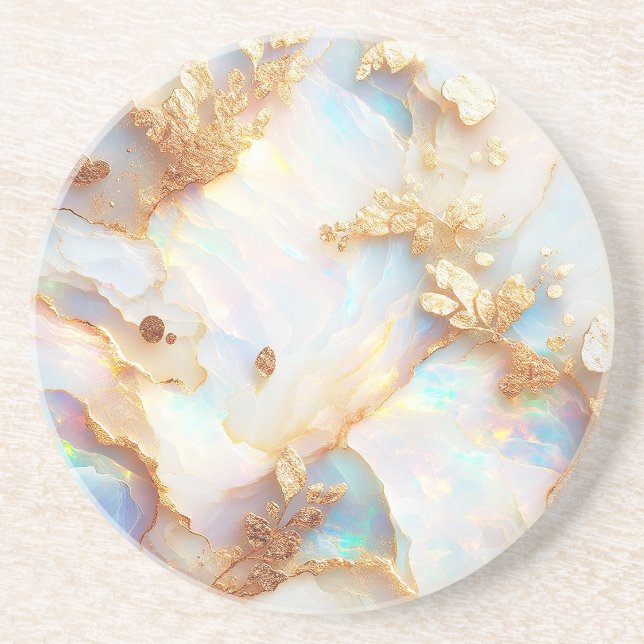 Faux Holografiska Iridescent Opal Crystal Fantasy Underlägg (Framsidan)