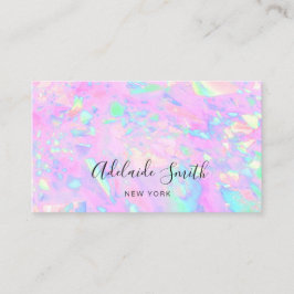 FAUX holografiskt rosa opal Affärskort Visitkort