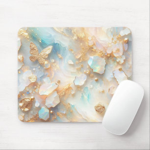 Faux HoloGrapal Opal Moonstone Guld Butterfly Musmatta