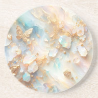 Faux HoloGrapal Opal Moonstone Guld Butterfly