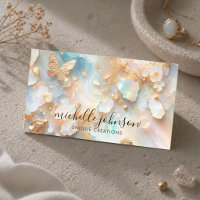 Faux HoloGrapal Opal Moonstone Guld Butterfly