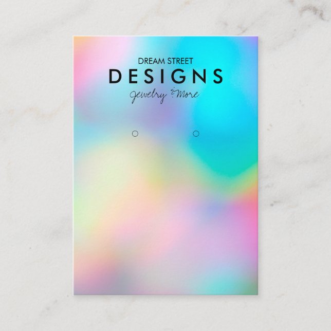 Faux HoloGraph Trendig Earring Visning Card Visitkort (Framsida)