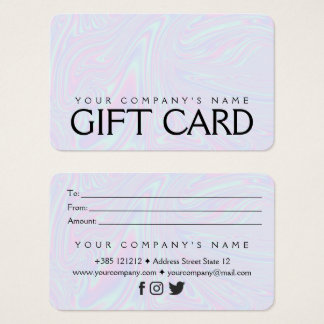 Faux holographic effect texture blue Gift Card Visitkort
