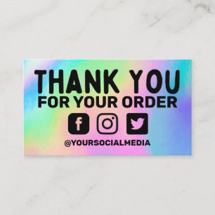 Faux HoloGraphics Rainbow Business Tack Anpassning Visitkort
