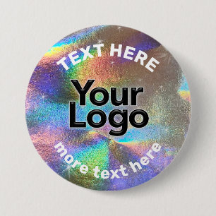 Faux HoloGraphics Rainbow Glitter Business Logotyp Knapp