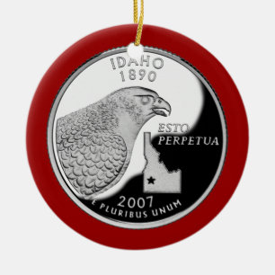 Faux Idaho State Quarter Julgransprydnad Keramik