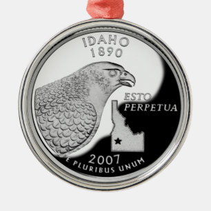 Faux Idaho State Quarter Julgransprydnad Metall