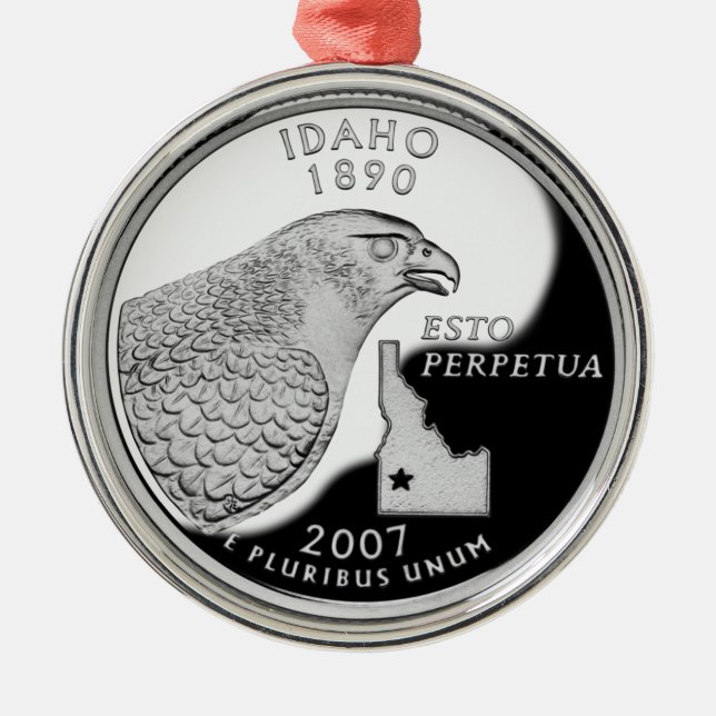 Faux Idaho State Quarter Julgransprydnad Metall (Framsidan)