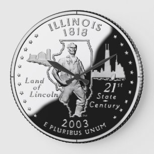 Faux Illinois-tillståndskvartal Stor Klocka