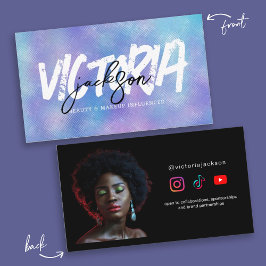 Faux Iridescent Beauty Makeup Influencer Anpassnin Visitkort