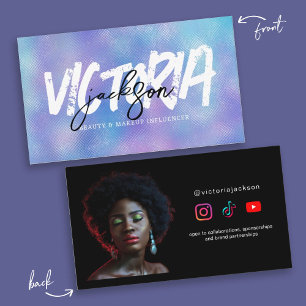 Faux Iridescent Beauty Makeup Influencer Anpassnin Visitkort