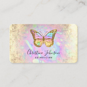 faux iridescent butterfly logotyp affärskort visitkort