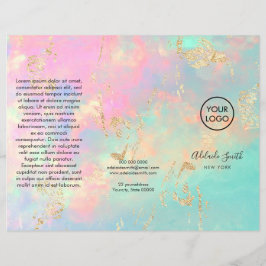 faux iridescent delikat opal broschyr